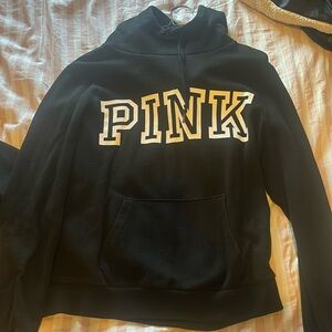 Pink women’s black hoodie